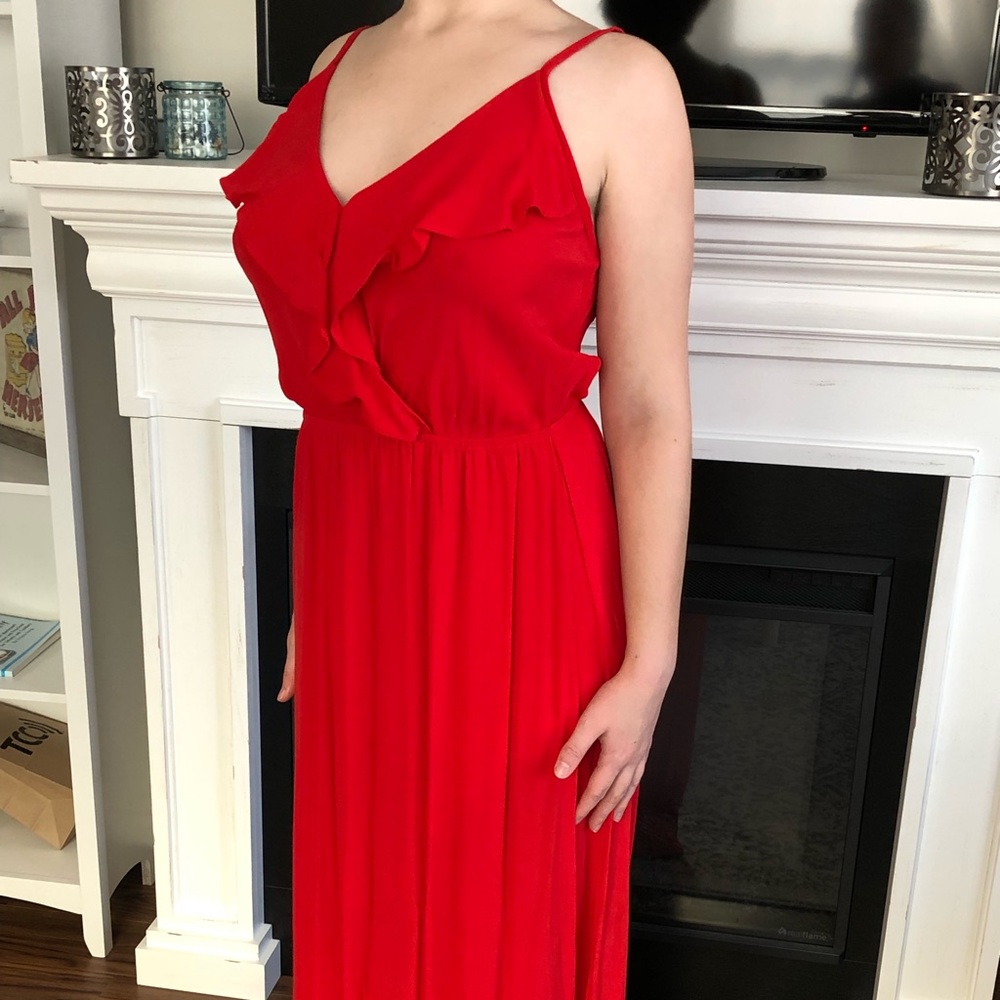 Red cotton Fraiche by J boho maxi dress